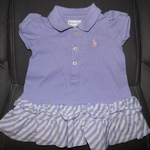 Ralph Lauren Purple/White Striped Dress Size 3 Mon